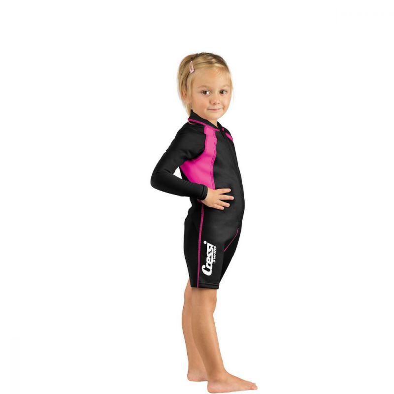 CRESSI Shorty Gyerek Kids Black/Pink Shorty Long Sleeve CRESSI Shorty Gyerek Kids Black/Pink Shorty Long Sleeve